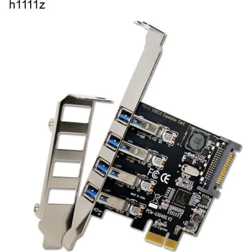 10PCS 4 Port PCIE to USB 3.0 Expansion Card PCI Express Adapter Pcie Card 4-Port USB 3.0 with 15 Pin Sata Power Connector for PC