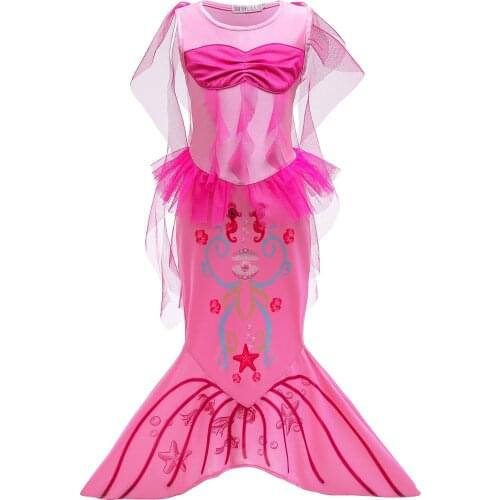 Little Girls Mermaid Dress Kids Cosplay Princess Costume Fancy Dress Halloween Christmas Birthday Party Clothes Cosplay Outfit