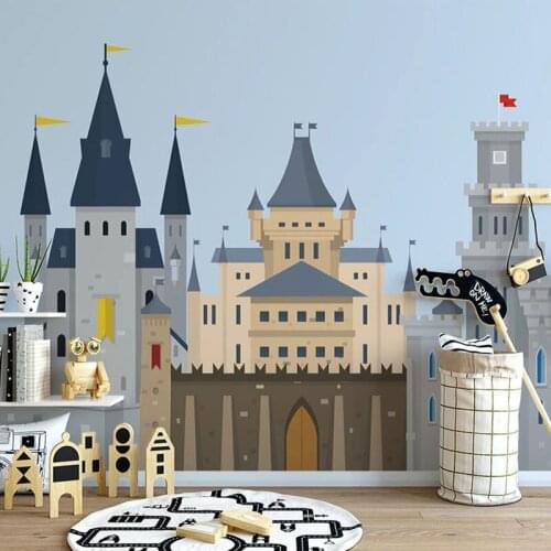 Custom Mural Wallpaper Modern Simple Cartoon Castle Childrens Room Background Wall Painting Papel De Parede Kids Bedroom Fresco