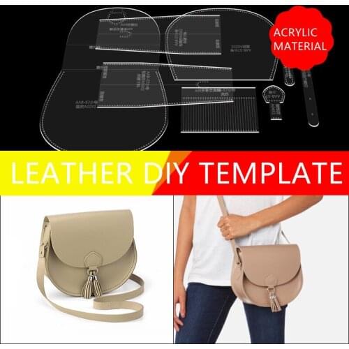 Retro Messenger Bag Kraft Cardboard Type DIY Handmade Leather Acrylic Pattern Drawing Template