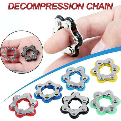 Roller Chain Fidget Toy Bike Chain Shape Small Anxiety Stress Relief Hand Toy for Adults Teens Kids
