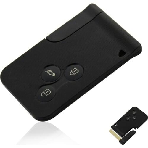 3 Buttons Smart Card For Renault Laguna Espace Clio Logan Car Key Case Cover Shell Replacement Auto Accessories With Small Blade