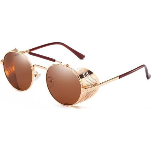 2018 Steampunk Sunglasses New Small Oval Fashion Female Men Vintage Designer Ladies Retro Round Sun Glasses for Women JY66247