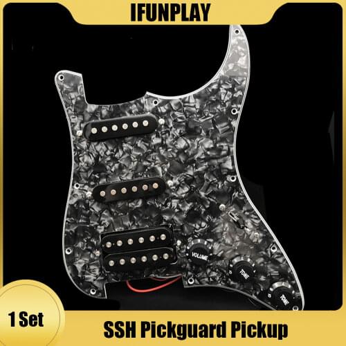 SSH Loaded Prewired Electric Guitar Pickguard Pickup Pickups for FD ST Style Guitar Black Pearl