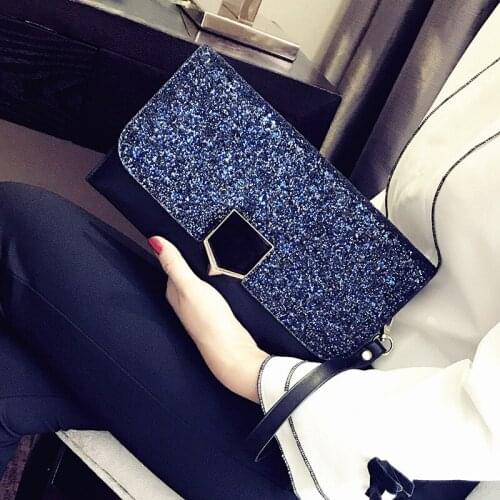 Shoulder Bag For Girls high quality Leather Fashion Ladies Evening Party Sequins Clutch Envelope bag For women banquet