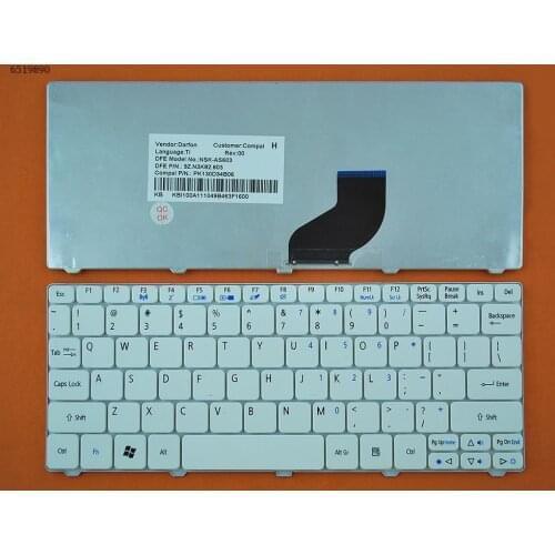 US QWERTY New Replacement Keyboard for Acer Aspire one 532h 521 522 533 D255 D255E D257 D260 D270 D271 ZH9 HAPPY Laptop White