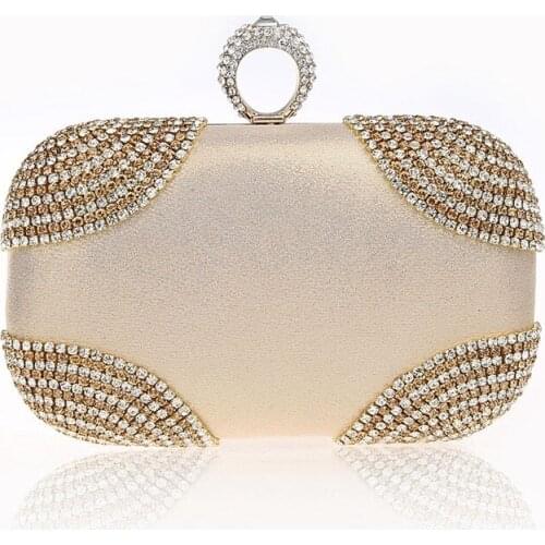 Diamonds Women Evening Bags Chain Shoulder Purse Handbags One Side Rhinestones Evening Clutch Bags Wedding Party Purse WY173