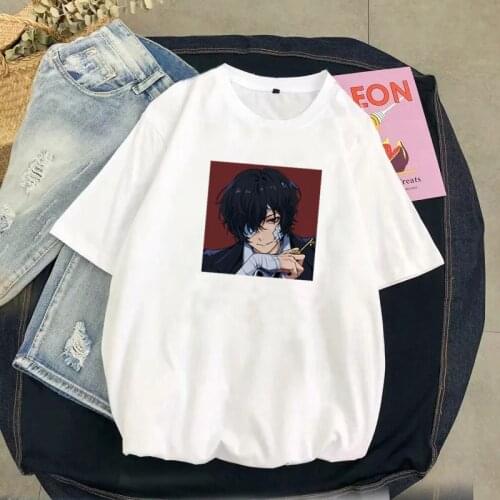 Osamu Dazai Japanese summer anime print short-sleeved clothing Harajuku casual female top simple women chic vintage tee T-shirt