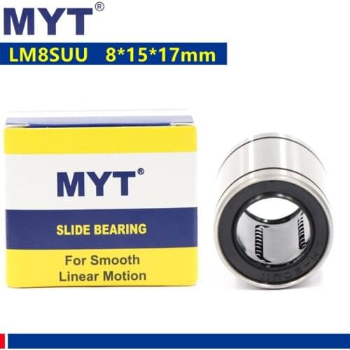 10pcs/100pcs MYT high precision LM8SUU 8mm 8*15*17 mm Linear Bushing CNC Linear Bearings for Rods Linear Rail linear shaft