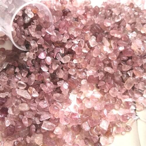 100g Strawberry Crystal Quartz Gravel Crystal Stone Rock Chips Specimen Lucky Natural Stones and Minerals