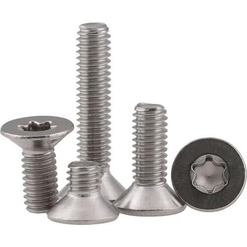 100pcs M2 GB2673 Six lobe Flat head torx machine security screw 304 stainless steel countersunk torx head anti-theft screw