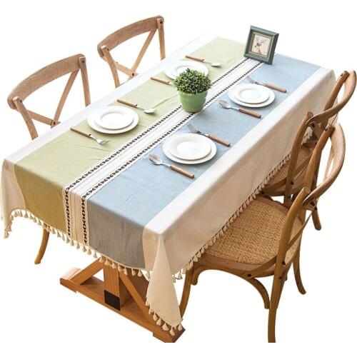 140*250cm Large Size Grey/coffee/blue/green Plaid Rectangle Household Tablecloth Home Dining Room Decor Table Cloth Cover