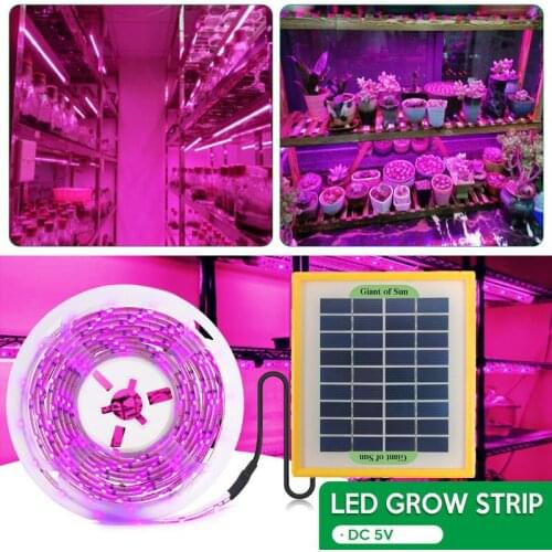 20W Solar Panel LED Grow Light Full Spectrum 5V Grow Light Strip 2835 LED Phyto Lamps For Plants Greenhouse Hydroponic Growing