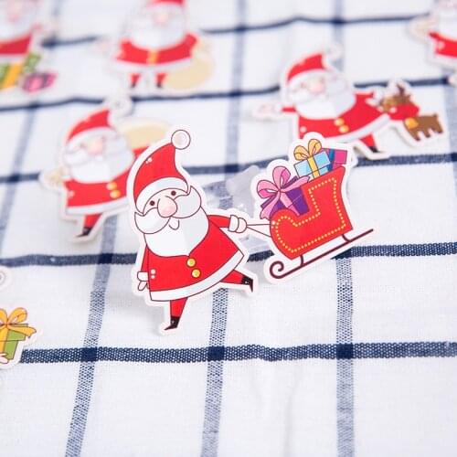 90PCS/10sheets Cartoon Santa Christmas Stickers for Envelopes Merry Christmas Decorations Business Boxes Decals Scrapbook Crafts