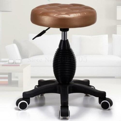 Bar Chair, Bar Chair, Barber Chair, Swivel Chair, Lifting Beauty Chair, Movable Small Round Stool, Pulley Lifting Chair