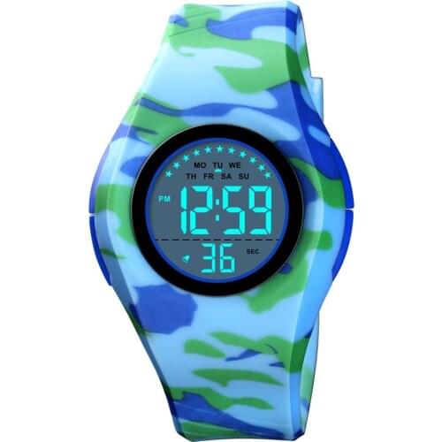 SKMEI 1556 Children Sport Digital Watch PU Strap Stopwatch Week Alarm Casual Girls/Boys Clock Wristwatch Relogio Feminino