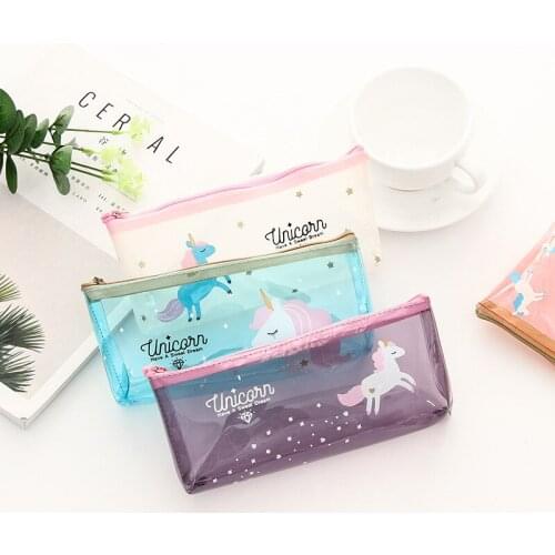 Unicorn Cartoon Pencil Case Cute Pen Case Storage Pencil Bag Student Stationery Gifts Office School Supplies