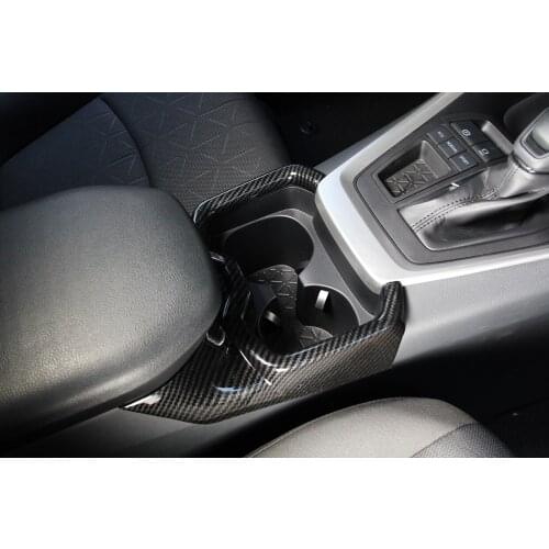 For Toyota RAV4 RAV 4 2019 2020 Carbon Fiber Car styling Interior Water Cup Holder panel decorative cover trim Accessories