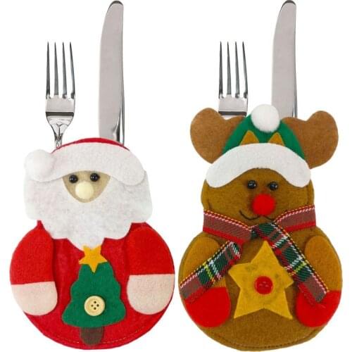 Christmas Decorations Snowman Kitchen Tableware Holder bag Party gift Xmas ornament Christmas decorations for home table