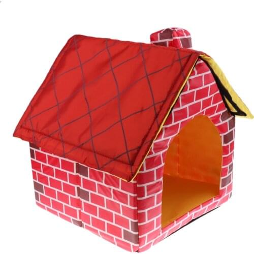 Indoor/Outdoor Cotton Dog Kennel Shelter Detachable House Cave Dog Houses