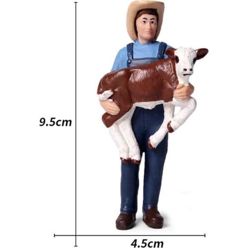 1:25 Scale Farm Human Figure Worker Model Resin Miniature 3.5in-2.8in Q0KB
