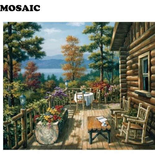" Beautiful House "5D DIY Diamond Painting garden diamond Embroidery mosaic Cross Craft Stitch kits Art Wall Sticker