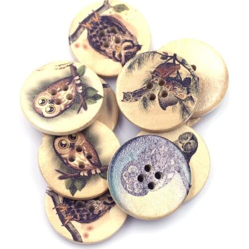 20Pcs Black Round 2 Holes Wooden Sewing Buttons DIY Clothes Crafts Scrapbook Gift Decoration Making Accessories 30mm