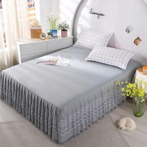 Princess Lace Bed Skirt Bedding Solid Ruffled Bed Skirt Bed Sheets Mattress Cover King Queen Full Twin Size Bed Cover #s