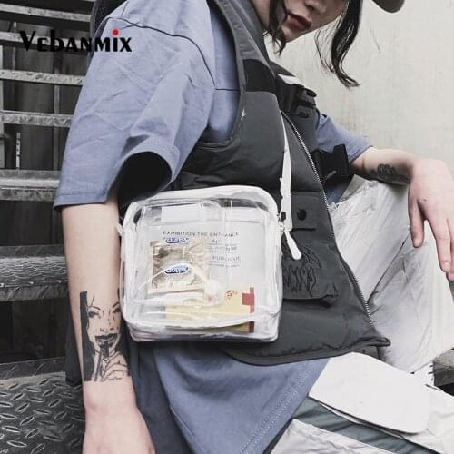 Small Square Bag Ladies PVC Transparent Shoulder Bags Hip-hop Clear Jelly Bags for Men Women Harajuku Girl Mini Travel Chest Bag