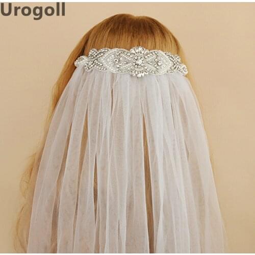 Fashion Bridal Crystal Veil With Rhinestone Bride Tulle Dress Bridal Wedding Accessories Cathedral Brides Veil For Party Dress