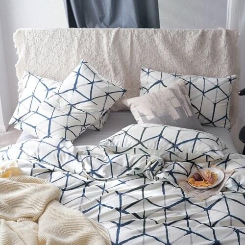 Fashion Bedding Set Pattern Simplicity Cotton Duvet Cover Set With Bed sheet, quilt cover pillowcase 4pcs