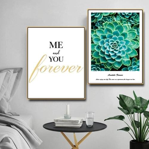 Nordic Style Flower Plant Motivational Poster Qoute Wall Art Canvas Print Minimalist Painting Decorative Picture Home Decor