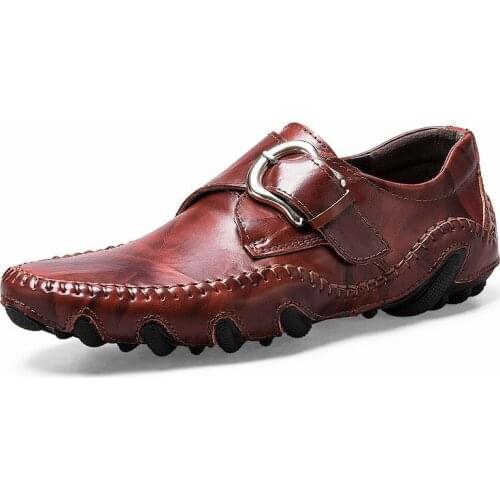 High Quality Genuine Leather Men Casual Shoes Men Boat Shoes Classic Loafers Slip On Moccasins Driving Shoes England Flats