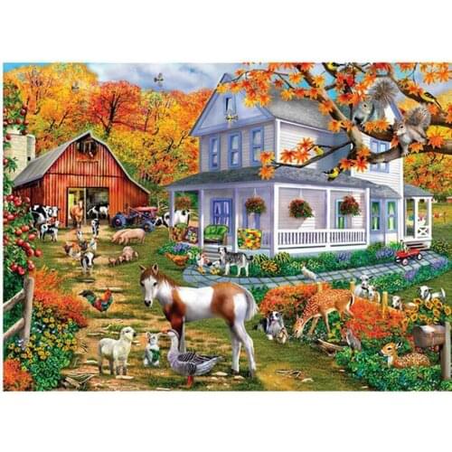 Farm house 5d diy diamond painting cross stitch rhinestones needlework full square diamond embroidery diamond mosaic 3d picture