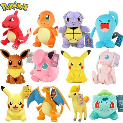 Original Pokemoned Pikachu Plush doll Bulbasaur Squirtle Charmander Charizard Eevee Snorlax Jigglypuff Psyduck Kids Toys