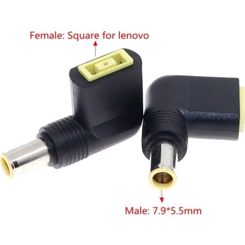 Laptop DC Jack Plug Adapter Square Female to 7.9x5.5mm Male Power Connector for Lenovo T400 T410 T420 T430 X200 X201 X220 X230