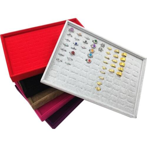 100 Slots Ring Storage Tray Jewelry Organizer Finger Rings Storage Tray Earrings Case Jewelry Holder Wedding Ring Display Stand