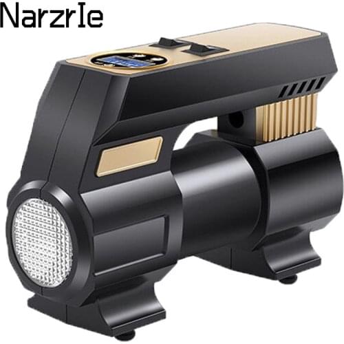 Portable Car Air Pump Electric Tire Inflator Pump 12V Digital Air Compressor Auto Tyre Pumb for Automobile Motorcycle Bicycle