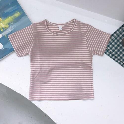 Casual Fashion Summer Toddler Baby Boys Cotton Style Short Sleeve O-Neck Pullover Cartoon Print T-Shirts Toddler Girl Shirts