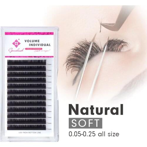 Genielash Individual Mink Eyelashes 0.05-0.07 BCD+MLD Curl Russian Volume Eyelash extensions supplies mega volume lashes