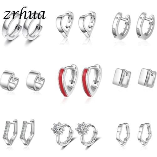 New High Quality Silver Color Simple Fashion Circle Round Hoop Earring for Woman Fine Jewelry Geometric Brincos Accessory