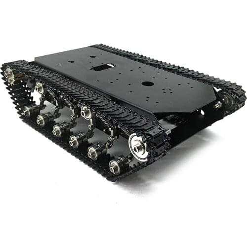 Stainless steel chassis TS600 Tank car with Black Metal Tracks,Shock Absorber, For cross-country tank car model,robot,DIY