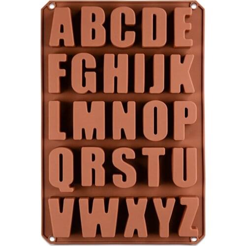 26 Capital English Letters Silicone Chocolate Mold for DIY Biscuit Cake Ice Cream Pastry Dessert Baking Pan Decorating Tools