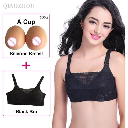 70 75 80 85 90 95 100 A cup silicone breast prosthesis with comfortable bra for mastectomy small breasts girl crossdresser