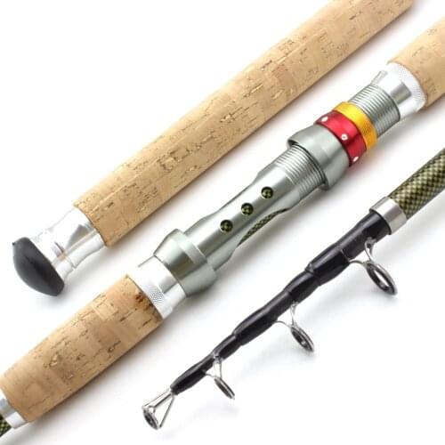 2.1m 2.4m 2.7m 3.0m 3.6m Telescopic Fishing Rod carbon wooden handle Spinning Rod Extra heavy carp fishing pole sea Tackle