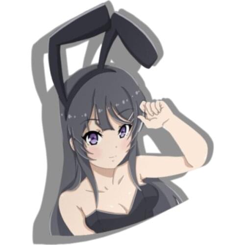 JuYouHui Exterior Accessories Decal Creative Funny Cute Bunny Girl Stickers and Decals Motorcycle Waterproof Window PVC 13cm