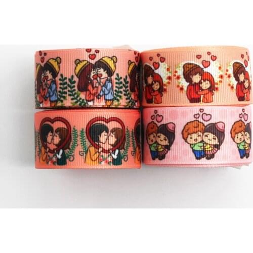 WL 5/8‘’16MM 1'25MM Valentines Day Love Printing Grosgrain Ribbon Hair Accessories Bow Birthday Party Valentines Day Gift
