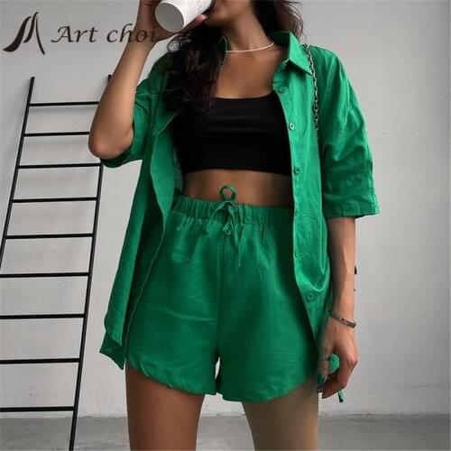 2021 Summer Two Piece Set Tracksuit Casual Outfit Leisure Suits Women T Shirt Blouse Tops Bandage High Waist Shorts 2 Piece Sets