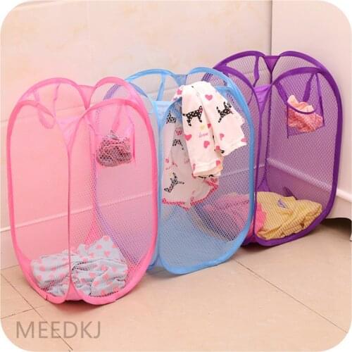 1pcs storage folding laundry basket pop-up storage basket laundry basket storage basket tote bag net toy debris storage bag