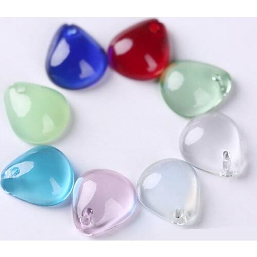 10pcs/lot 10x12mm Petal Glass Beads Multi Colors Glasses Charm Pendant for DIY Earring Necklace Jewelry Making Findings Supplier